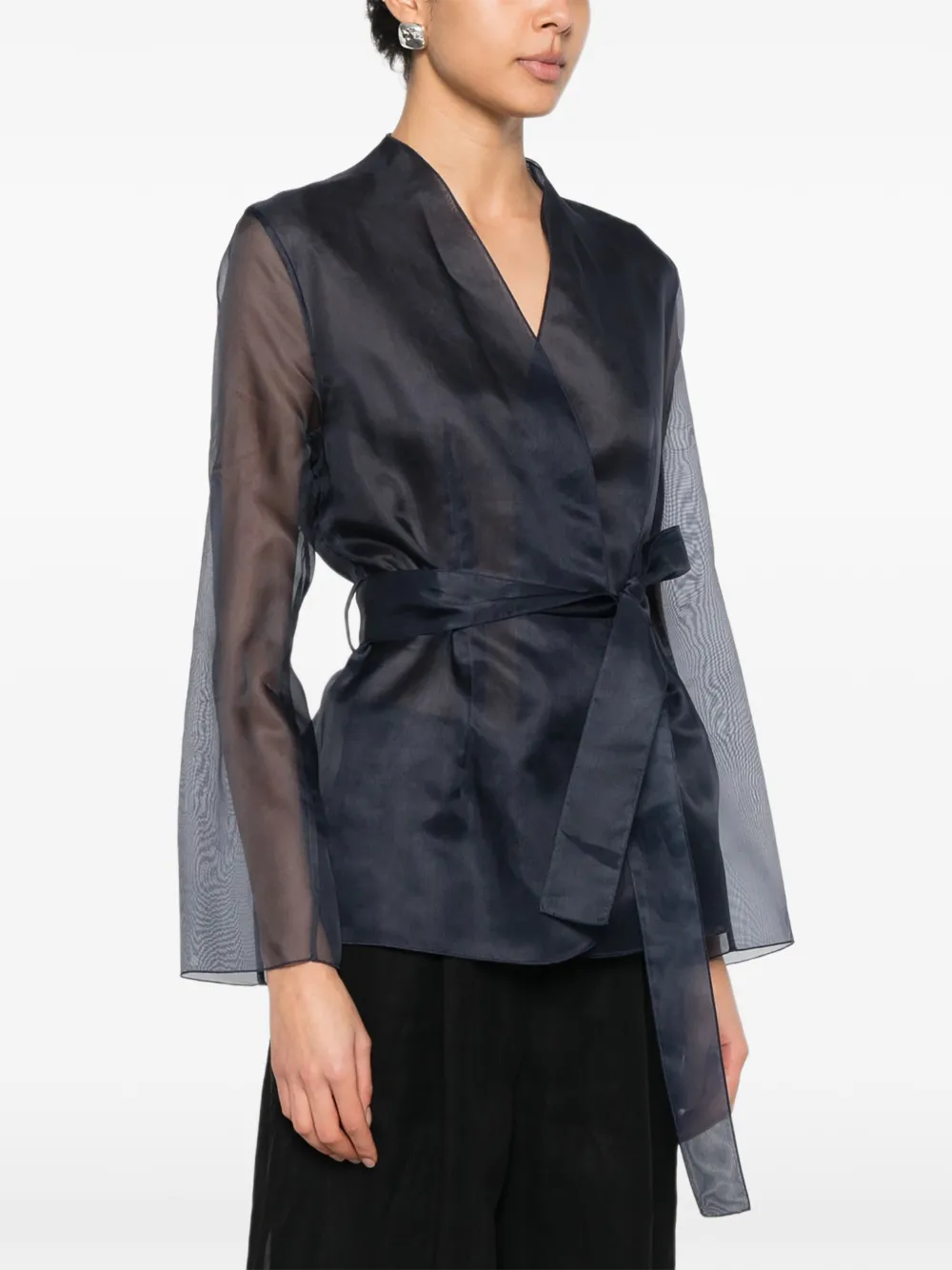  Antonelli Elia Tie-waist Fitted Jacket - Black 