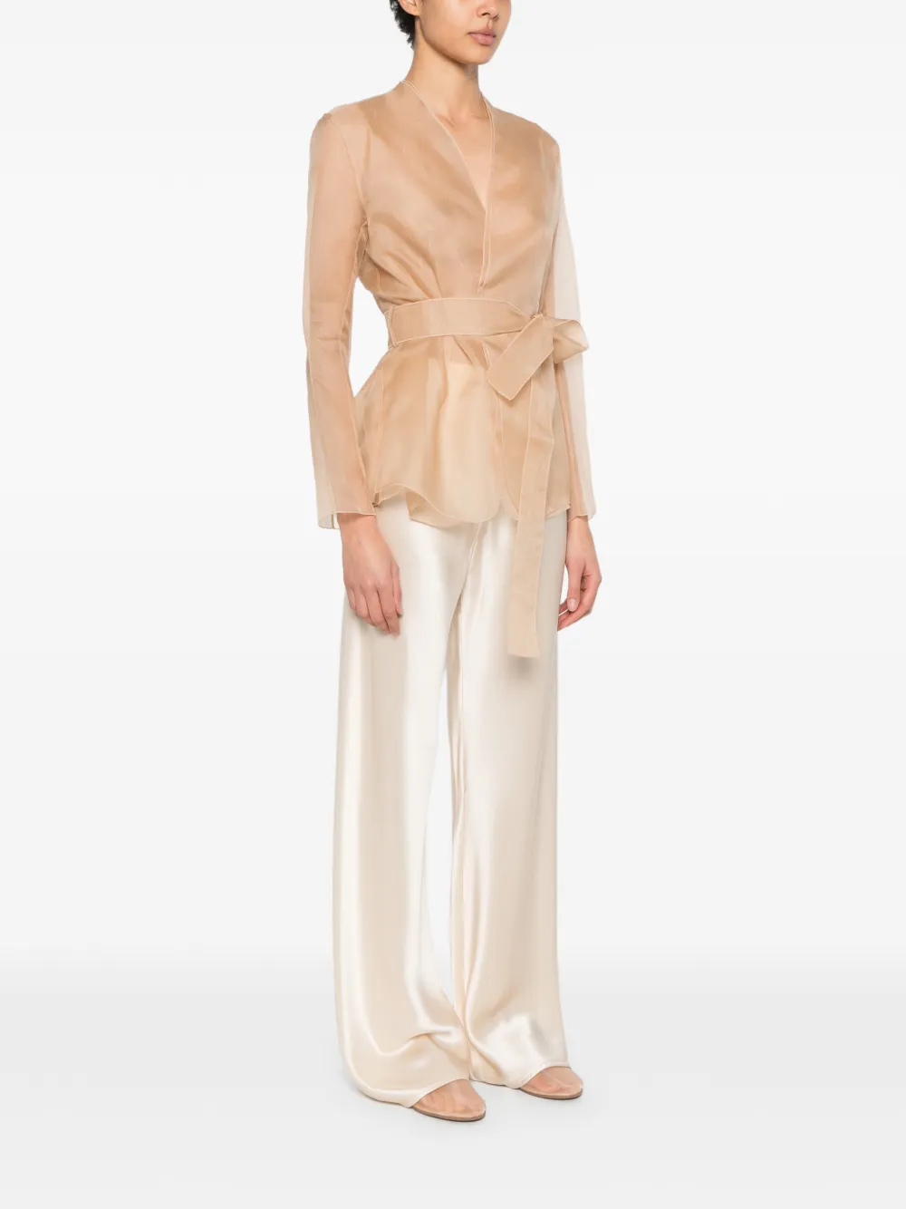  Antonelli Elia Sheer Fitted Jacket - Neutrals 