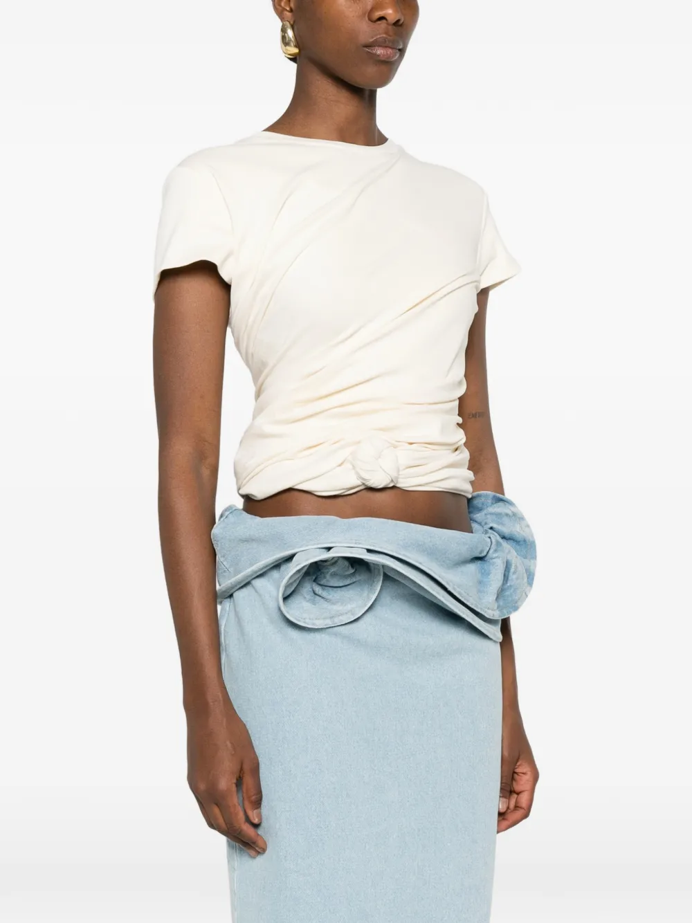  Magda Butrym Knotted T-shirt - Neutrals 