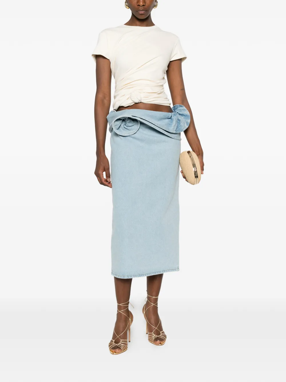  Magda Butrym Knotted T-shirt - Neutrals 