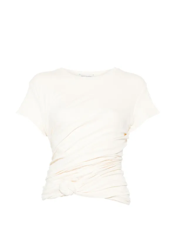 Magda Butrym Side-knot Detail T-shirt in Neutrals
