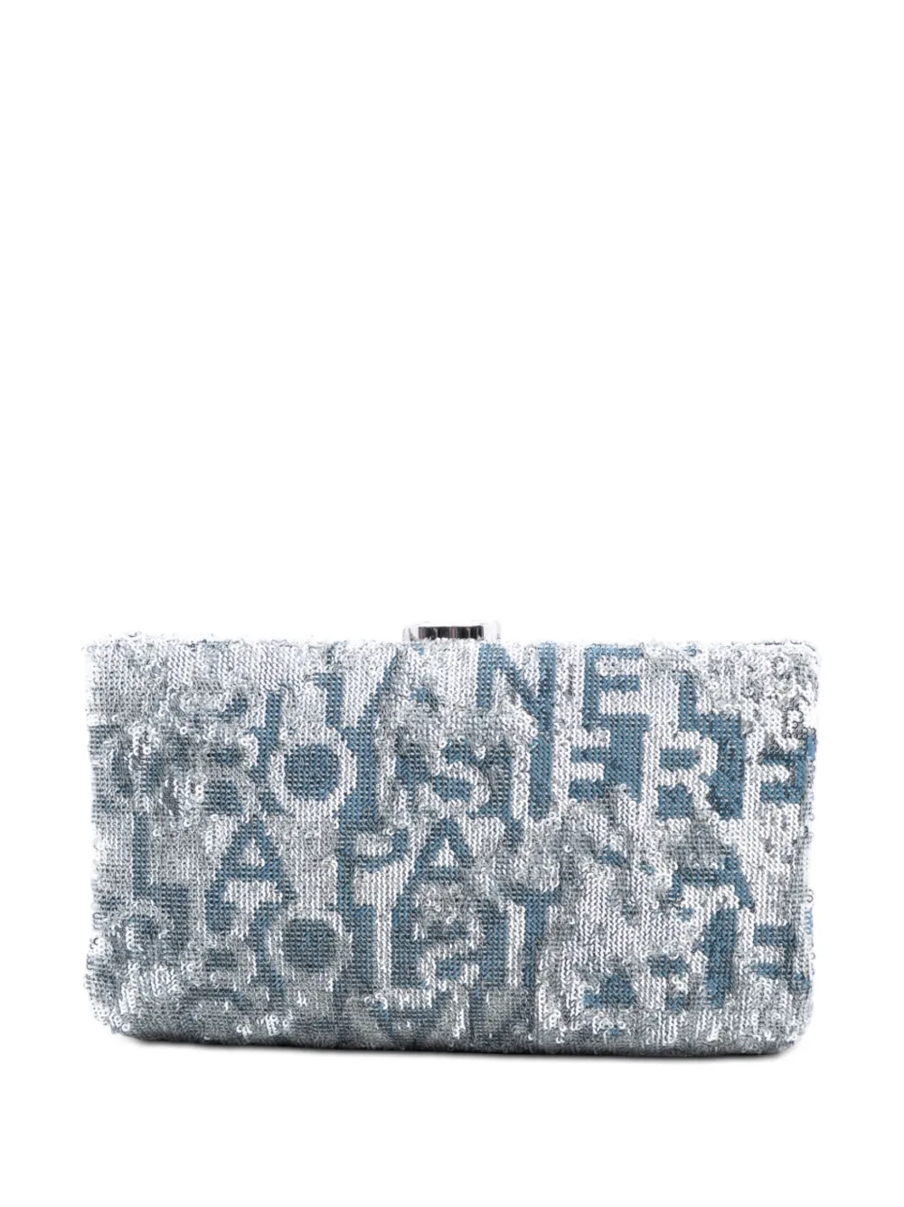 CHANEL Pre-Owned Clutch La Pausa Evening in raso con paillettes 2018-2019 - Blu