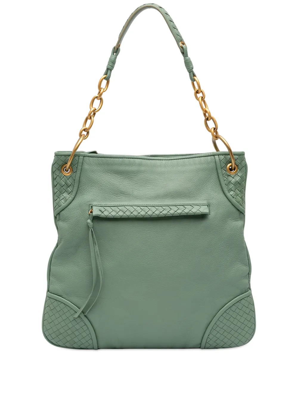 Bottega Veneta Pre-Owned 2000-2007 Intrecciato Trimmed Leather shoulder bag - Verde