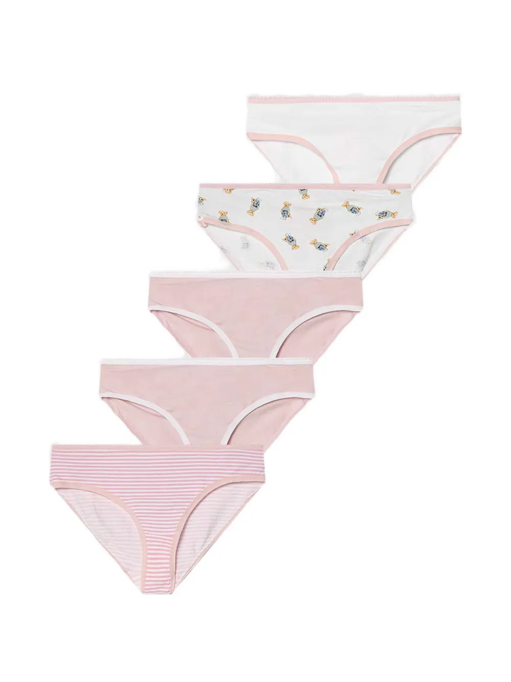 POLO RALPH LAUREN KIDS Set aus fünf gestreiften Slips - Rosa