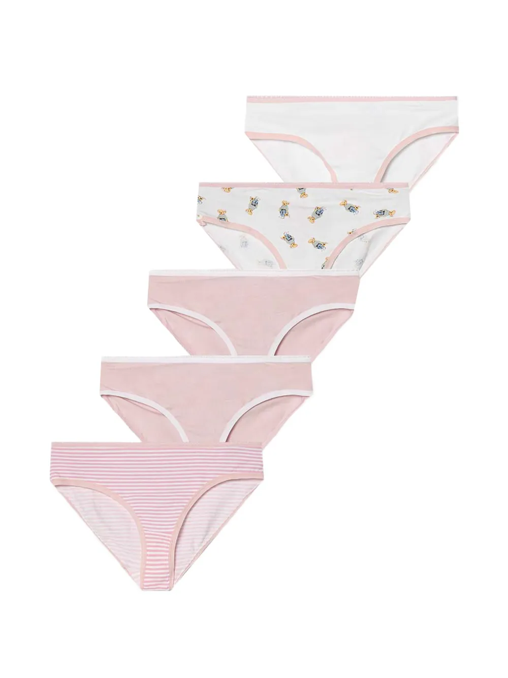 POLO RALPH LAUREN KIDS lot de cinq slips à rayures - Rose
