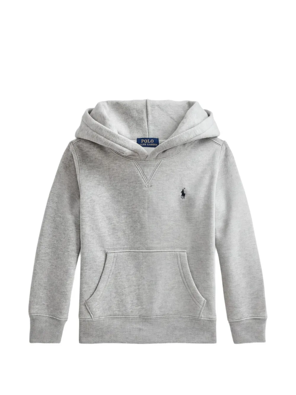 POLO RALPH LAUREN KIDS logo-embroidered jersey hoodie - Grigio