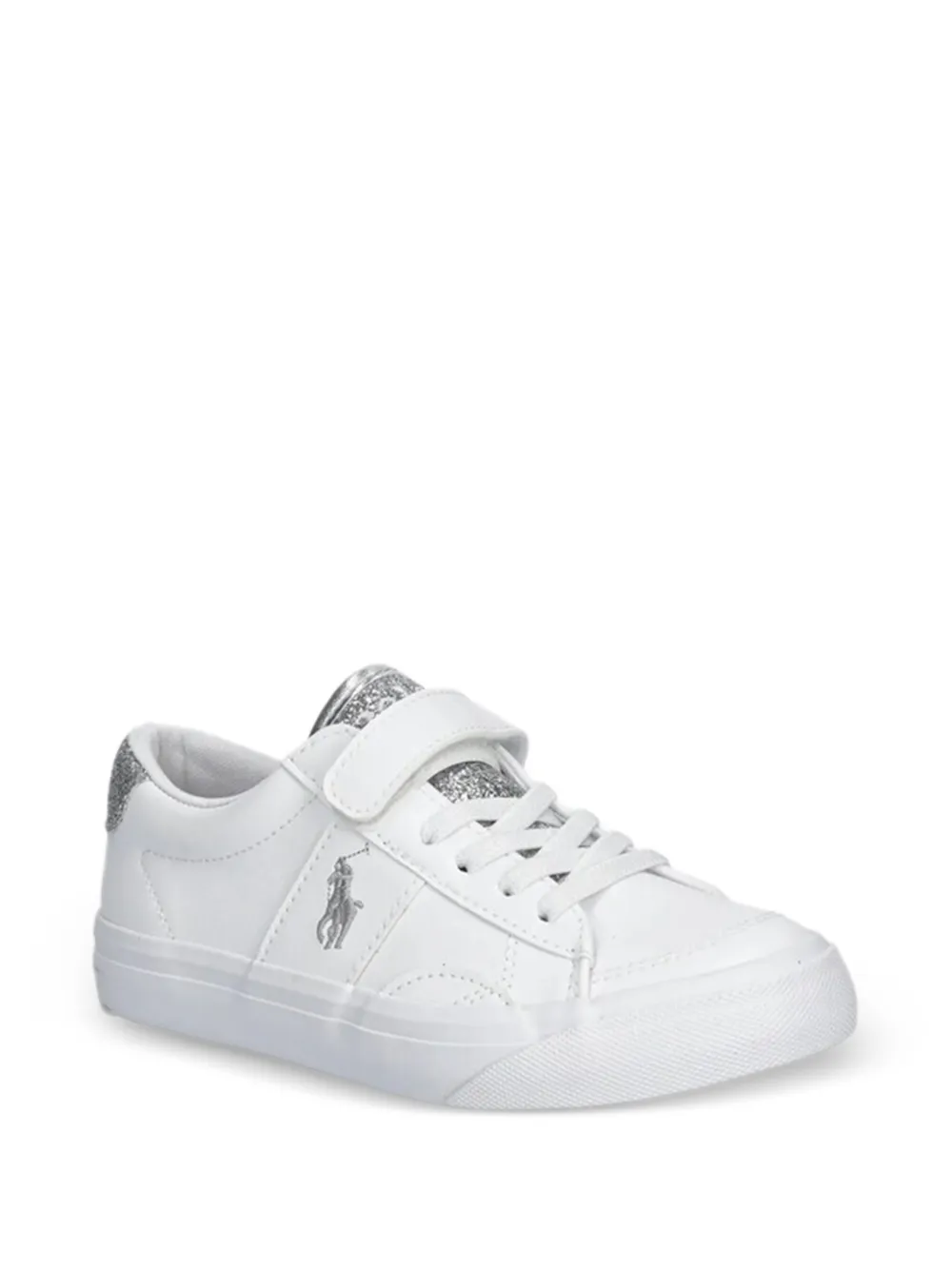 POLO RALPH LAUREN KIDS Sneakers met glitter Wit