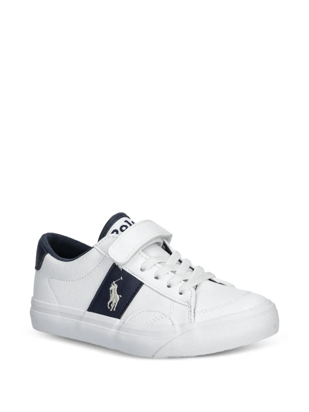 POLO RALPH LAUREN KIDS baskets à logo brodé - Blanc
