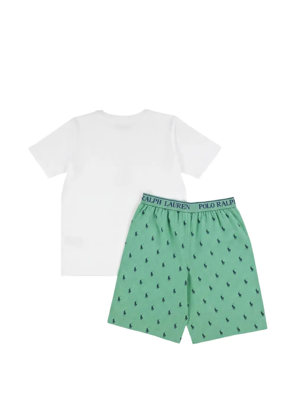 POLO RALPH LAUREN KIDS Katoenen pyjama met Pony-print Wit