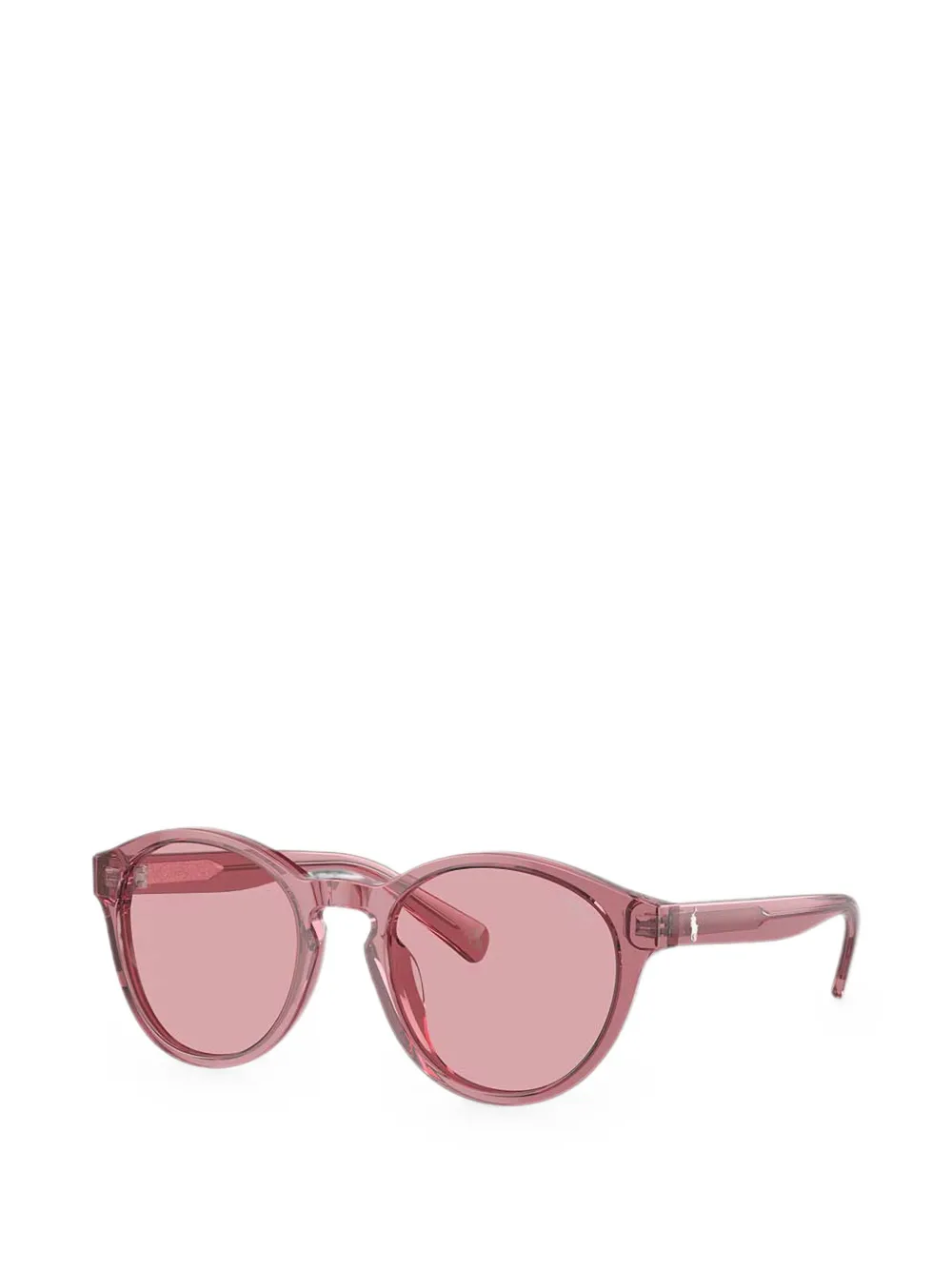 POLO RALPH LAUREN KIDS Zonnebril met rond montuur en logo-plakkaat Roze