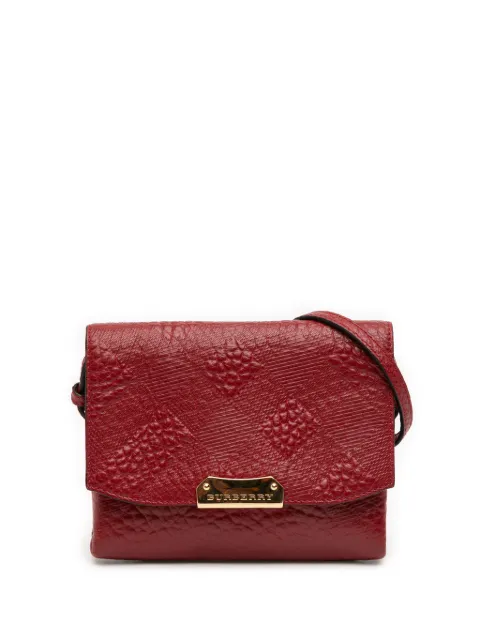 Burberry Pre-Owned bolsa crossbody Langley de piel con motivo Grain Check en relieve 2000-2017