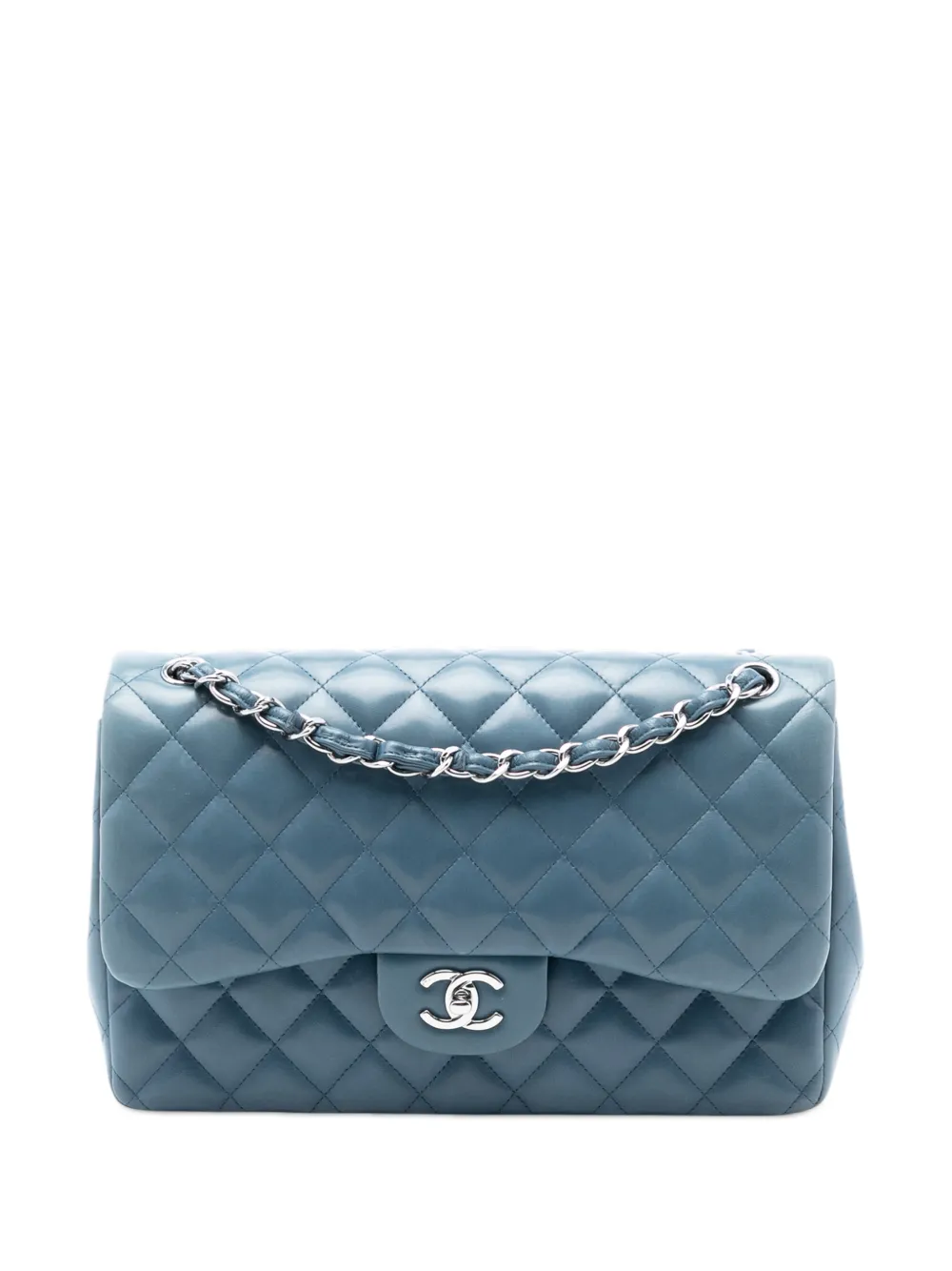 CHANEL Pre-Owned 2012-2013 Jumbo Classic Lambskin Double Flap shoulder bag - Blu