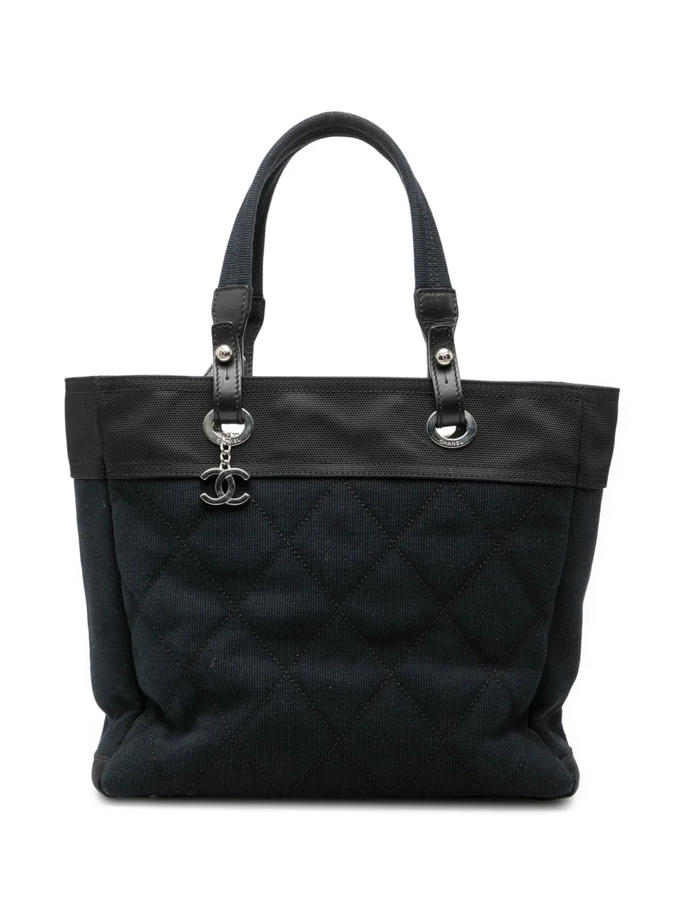 CHANEL Pre-Owned 2009-2010 Medium Quilted Canvas Paris Biarritz tote bag - Blu