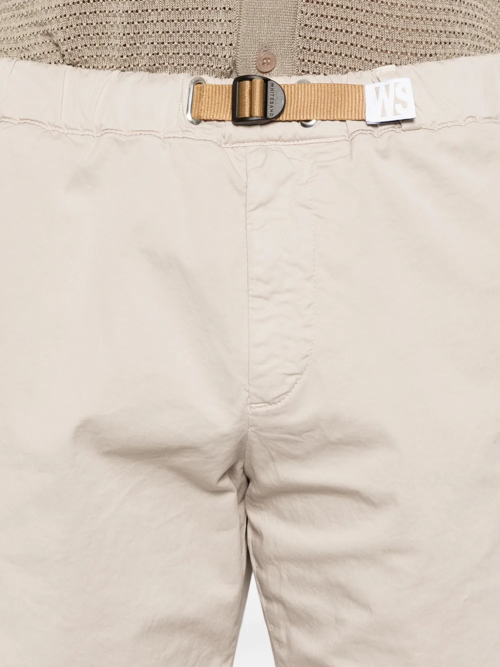 White Sand Elastische broek met riem Beige