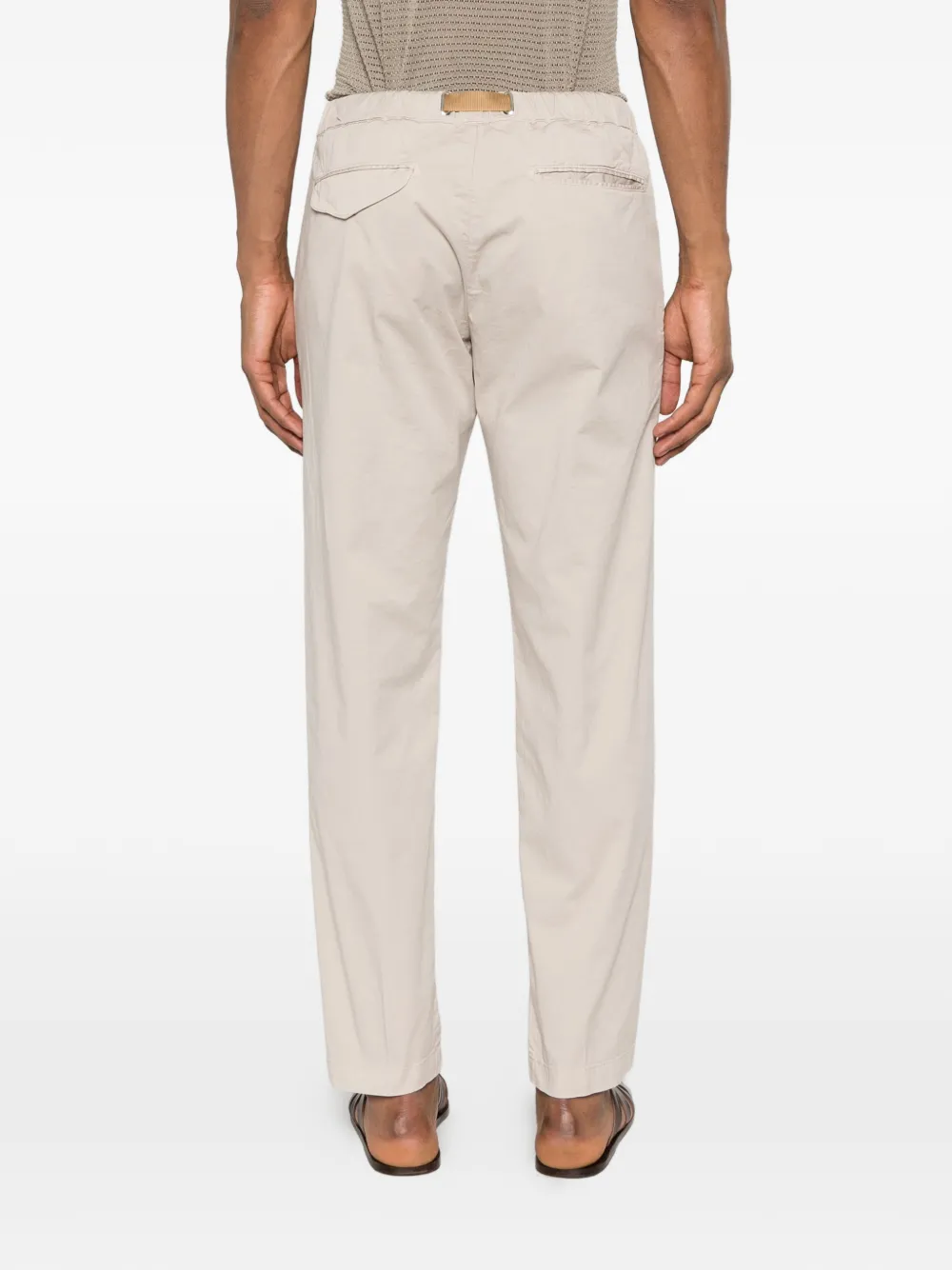 White Sand Elastische broek met riem Beige