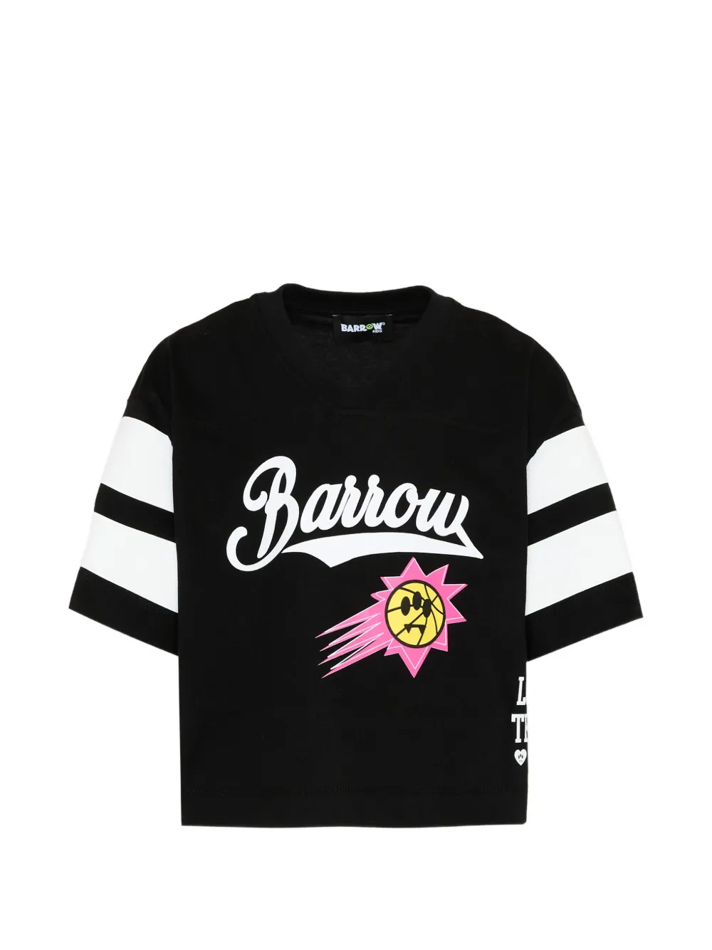 Barrow kids striped short-sleeve T-shirt - Nero