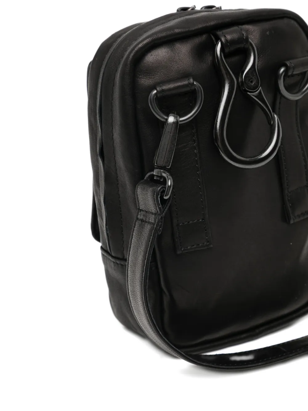 Yohji Yamamoto Scratch Leather Messenger Bag | Red | FARFETCH