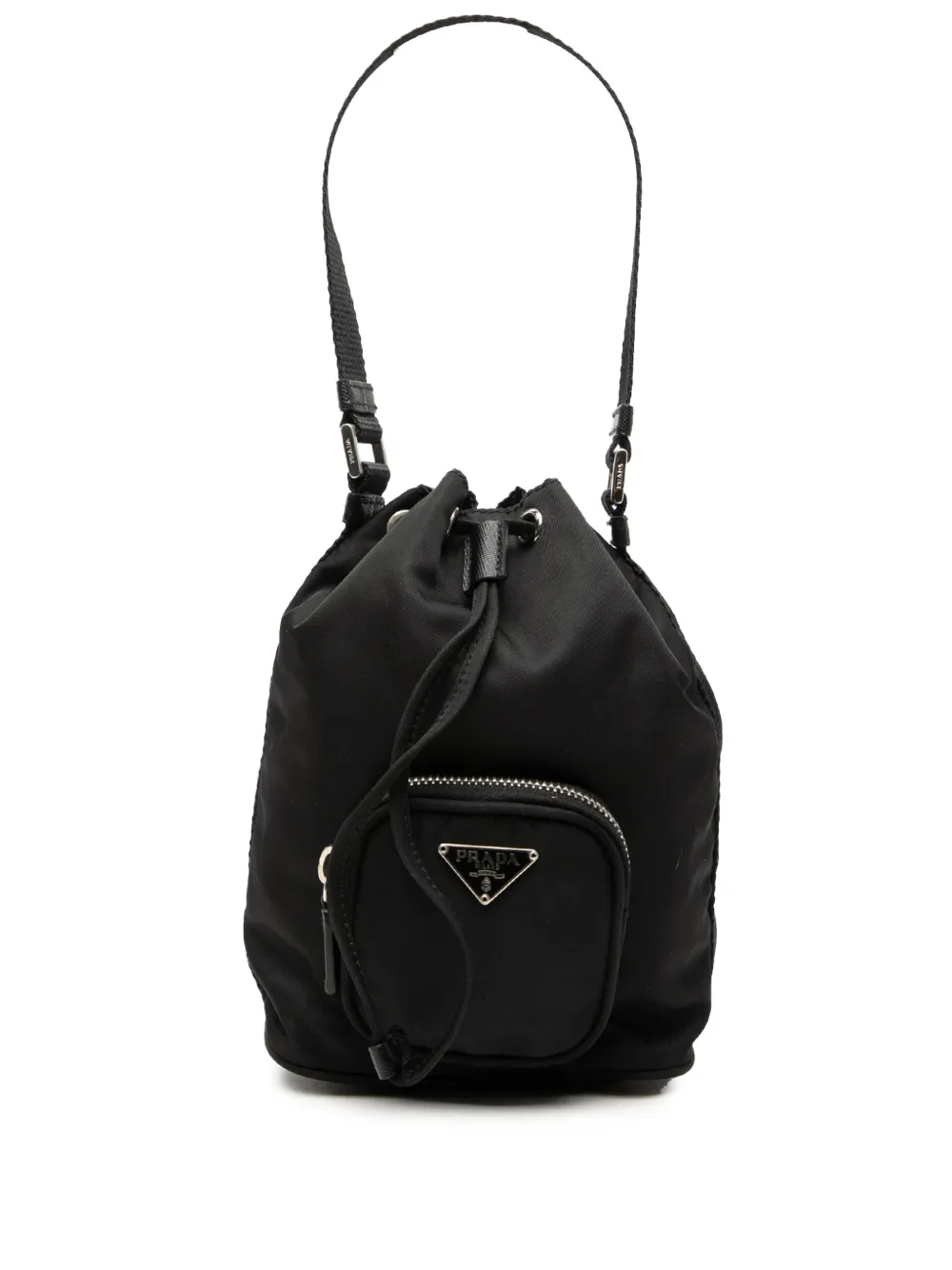 Prada Pre-Owned 2000-2013 Mini Tessuto Drawstring bucket bag - Nero