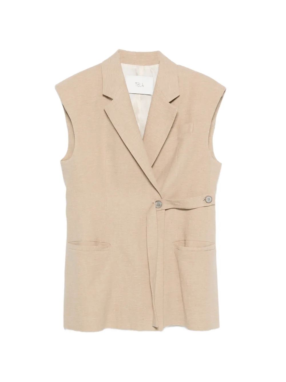 Tela Charlie button sleeveless waistcoat - Toni neutri