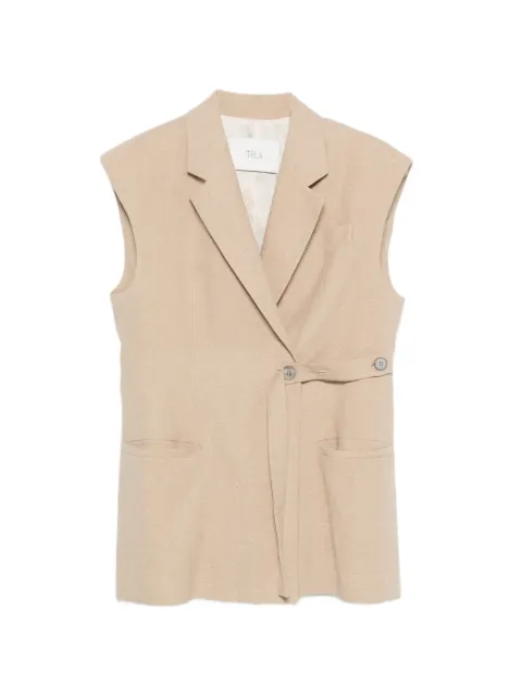 Tela Charlie button sleeveless waistcoat