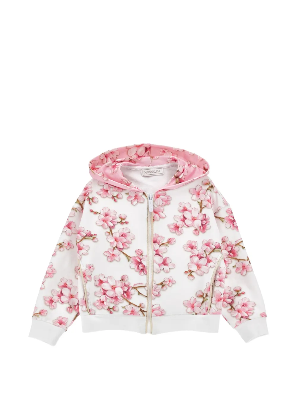 Monnalisa floral-print hoodie - White