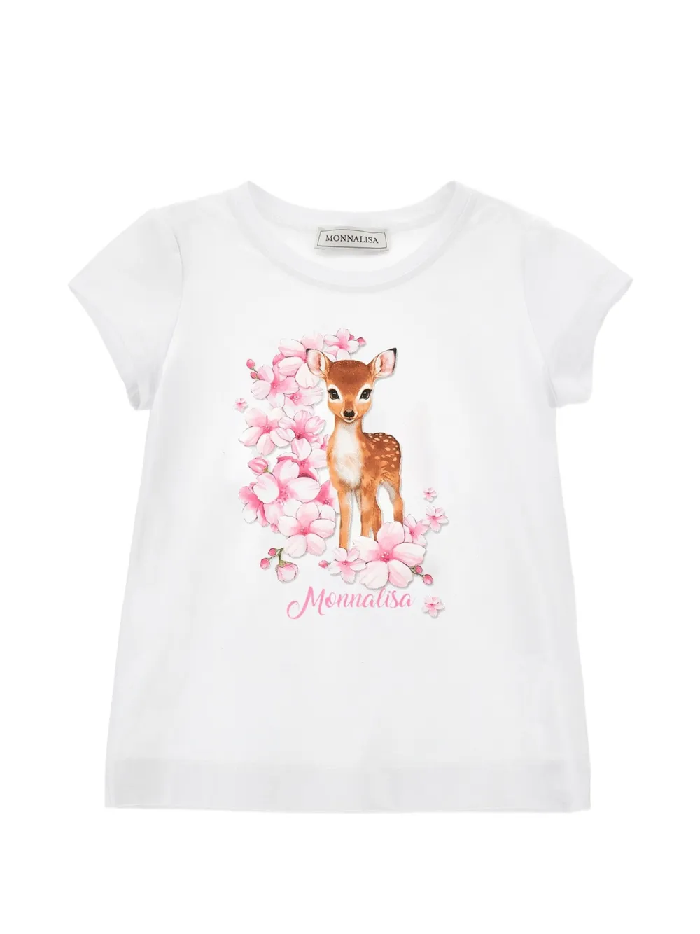 Monnalisa deer-print T-shirt - Bianco