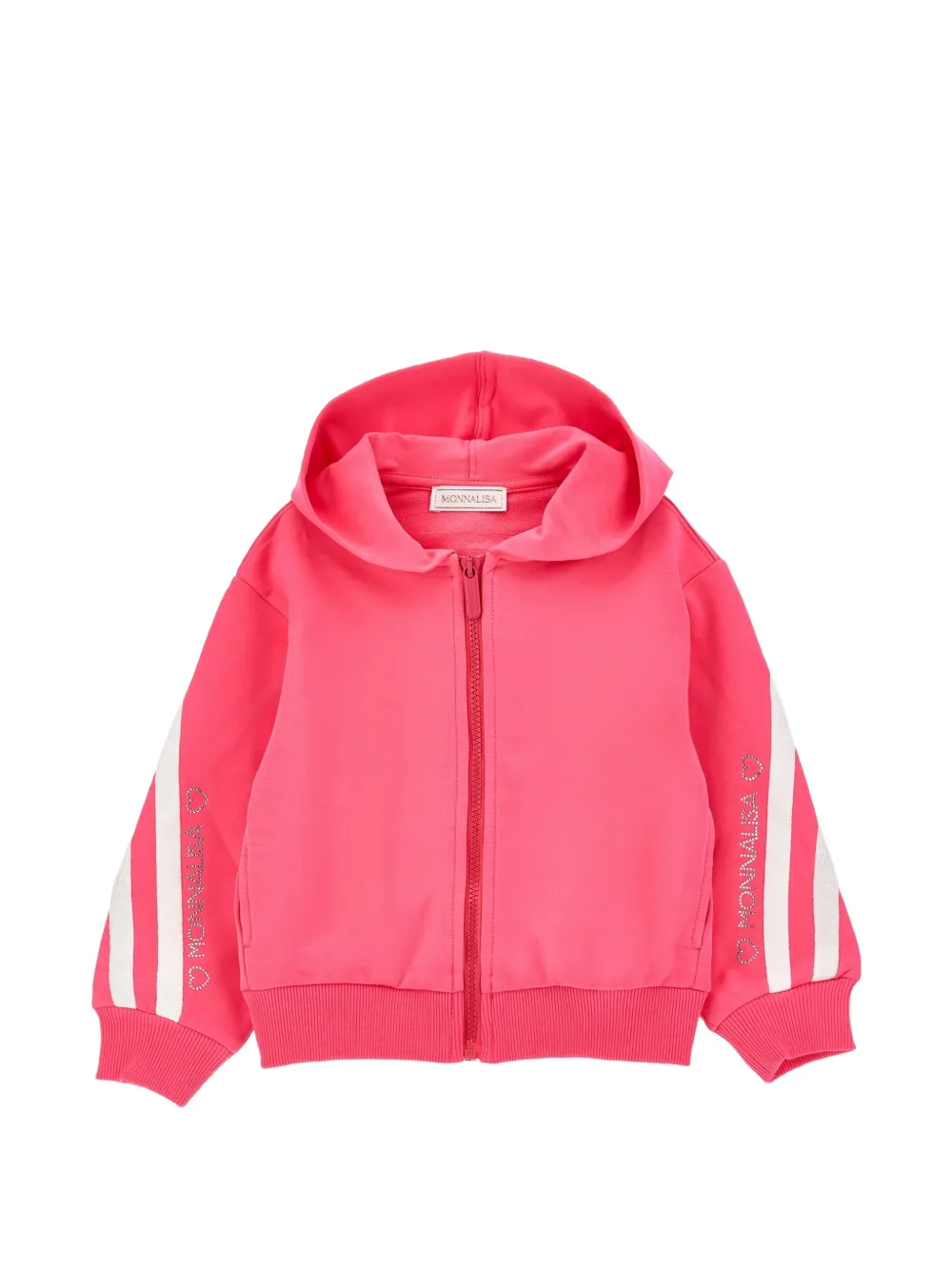 Monnalisa side-stripe hoodie - Rosa