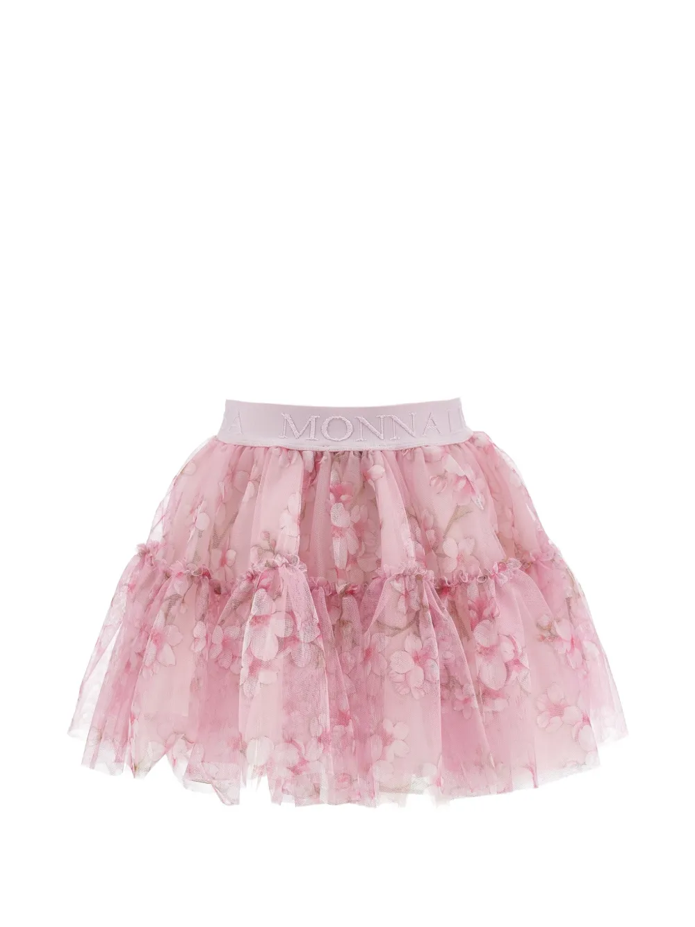 Monnalisa floral-print tiered skirt - Rosa