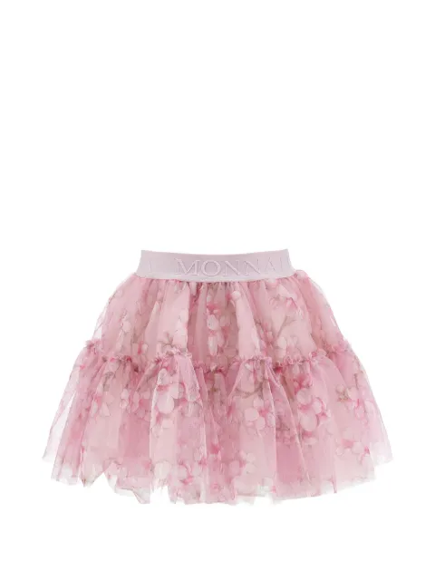 Monnalisa floral-print tiered skirt