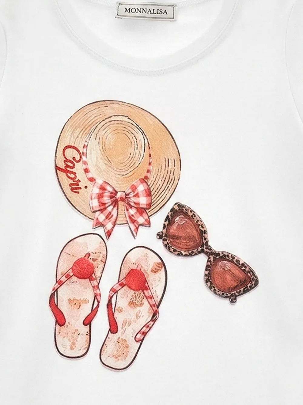 Monnalisa T-shirt met grafische print Wit