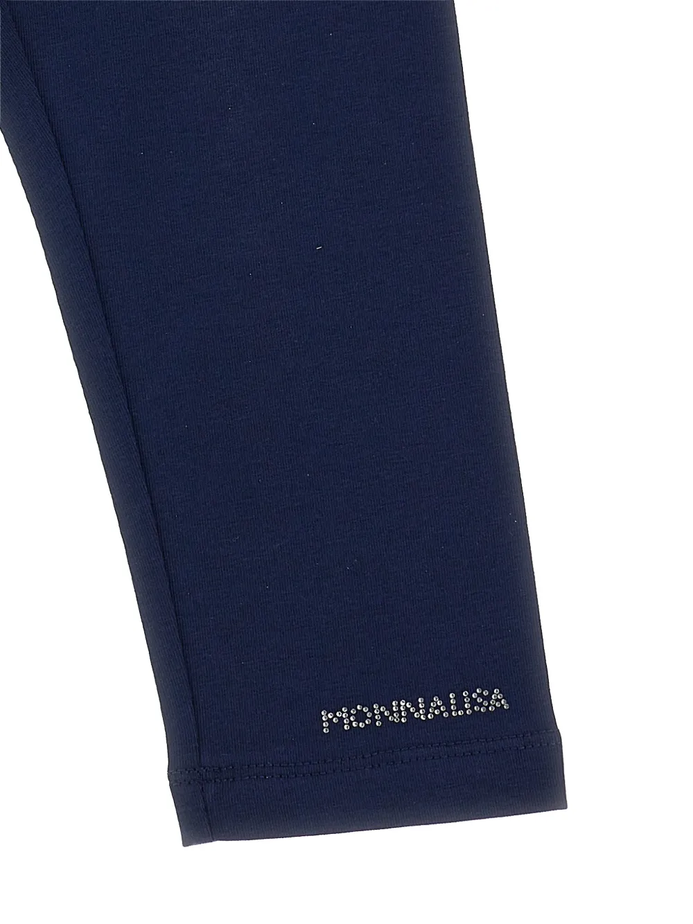 Monnalisa Cropped broek met logo van stras Blauw