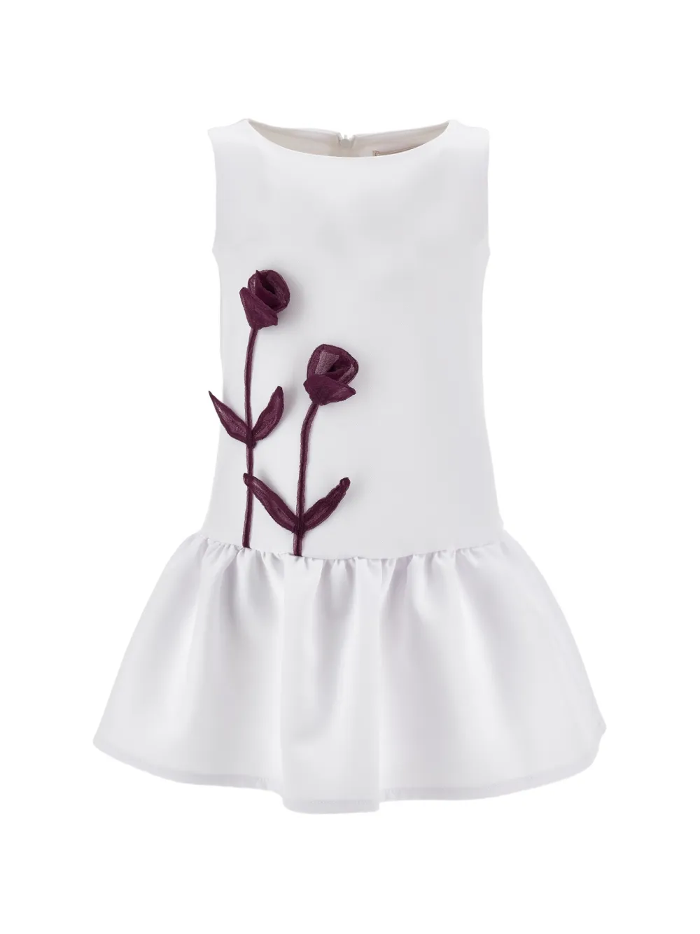 Monnalisa floral-appliqué dress - Bianco
