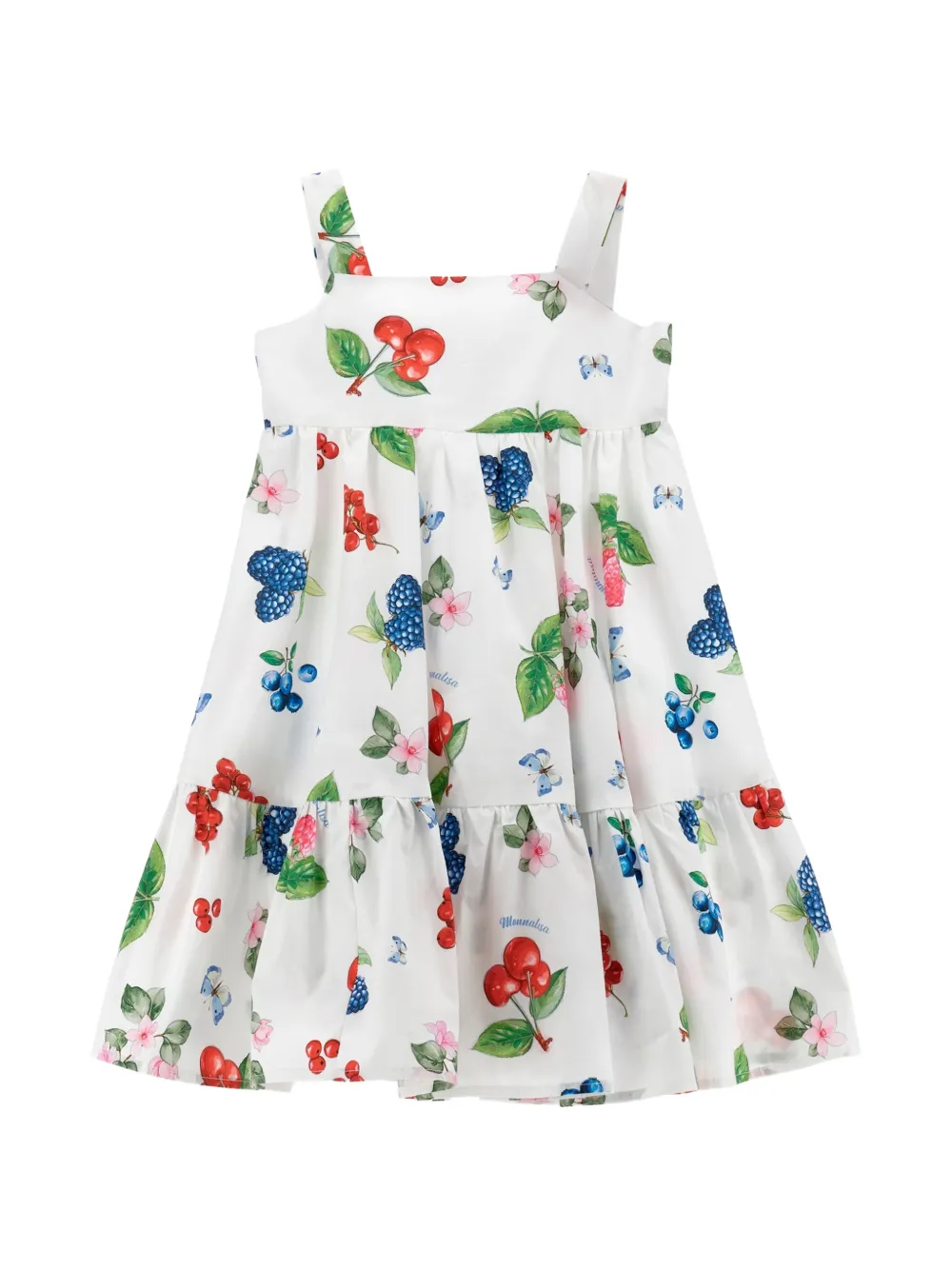 Monnalisa berry-print dress - White