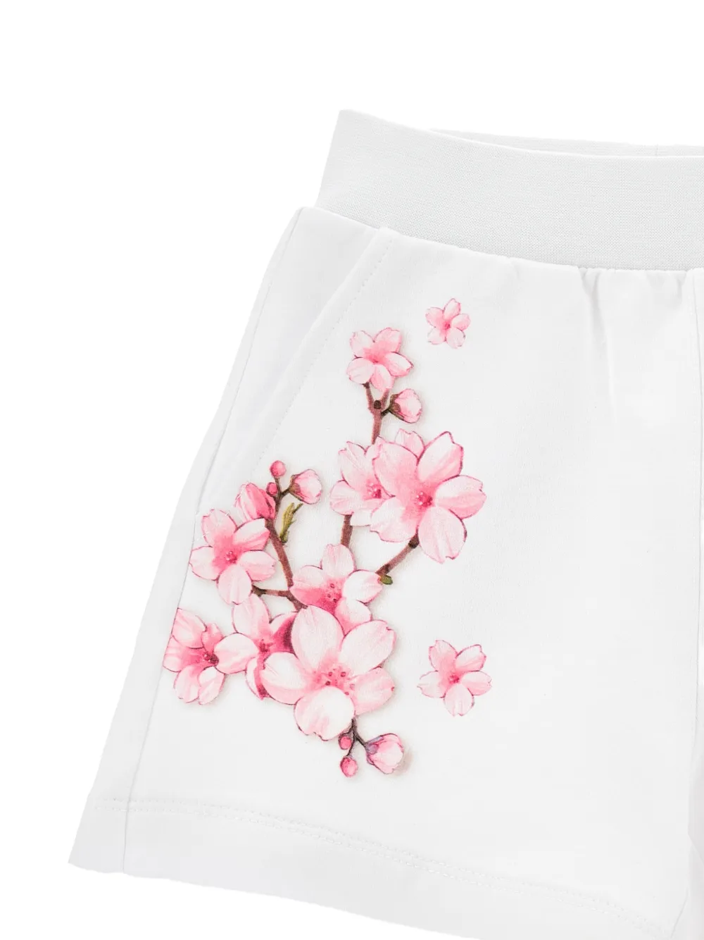 Monnalisa Shorts met bloemenprint Wit