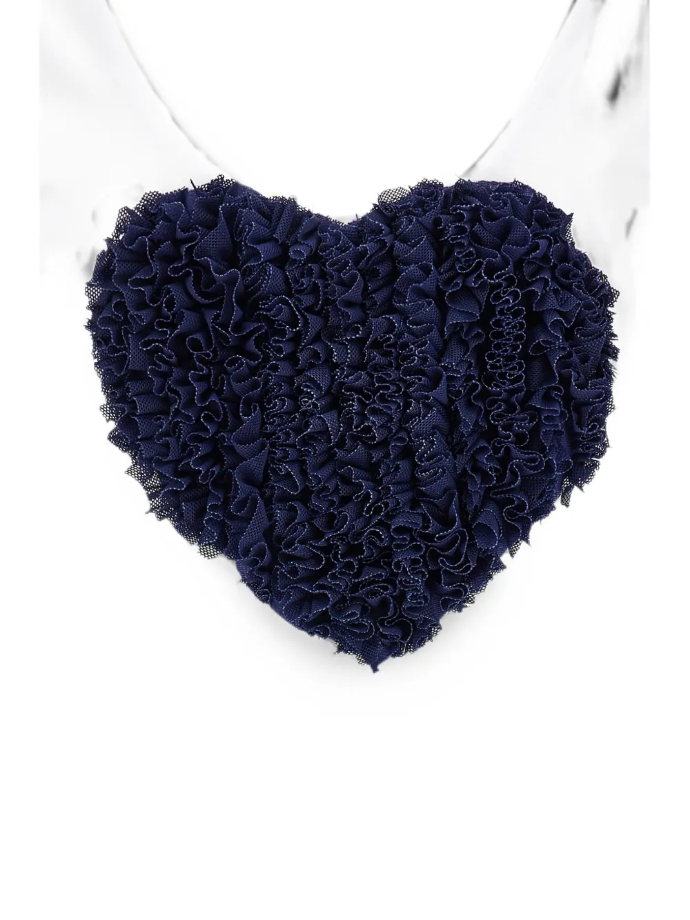 Monnalisa Badpak met hart-patch en ruches Wit