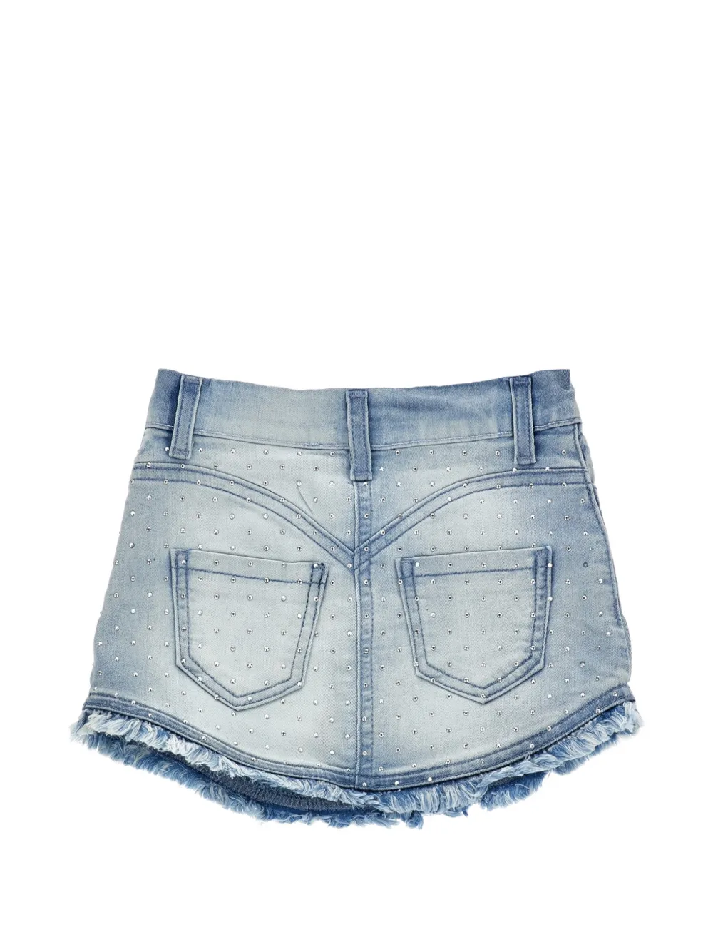 Monnalisa Rok verfraaid met stras en franje Blauw