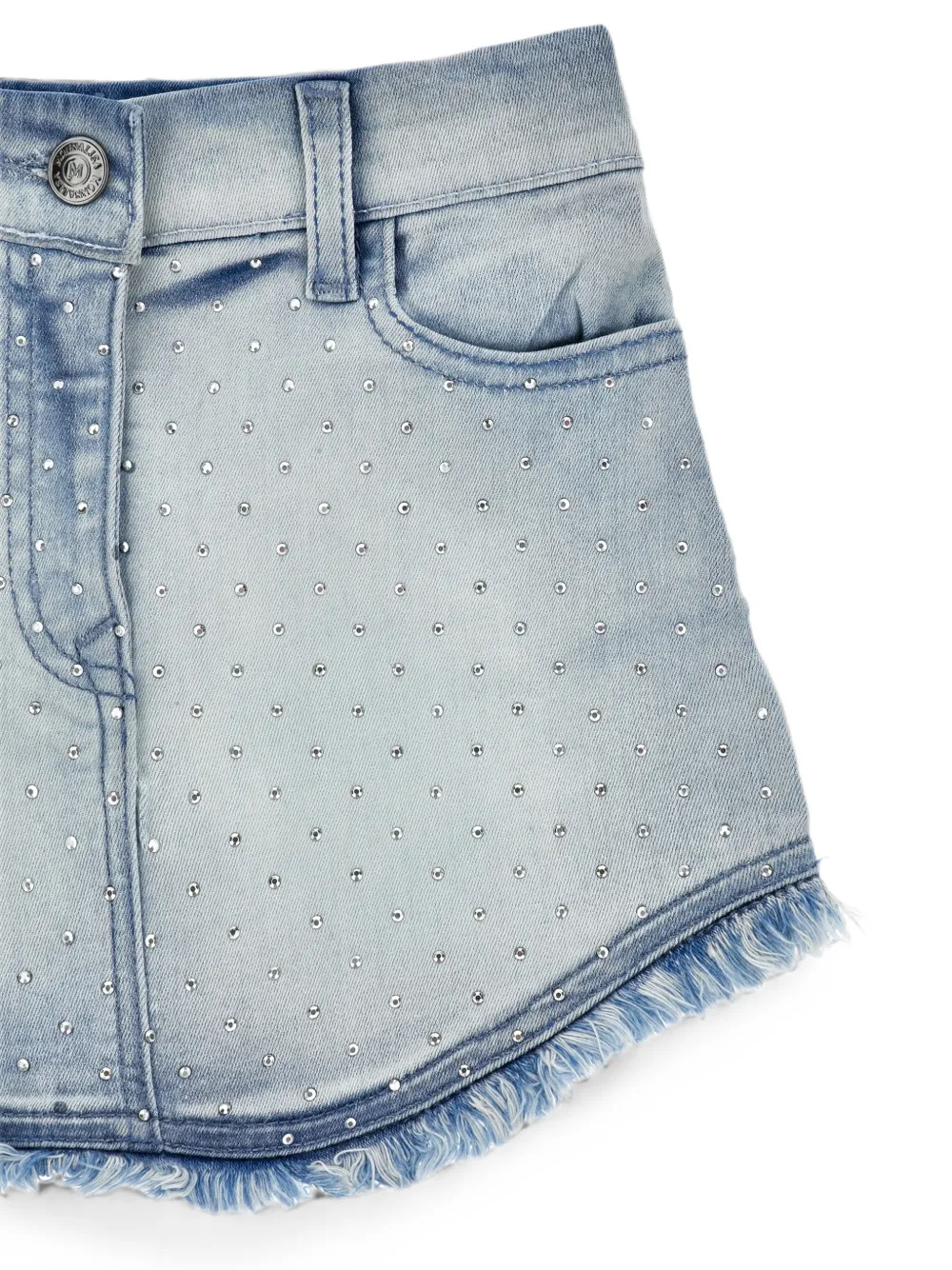 Monnalisa Rok verfraaid met stras en franje Blauw
