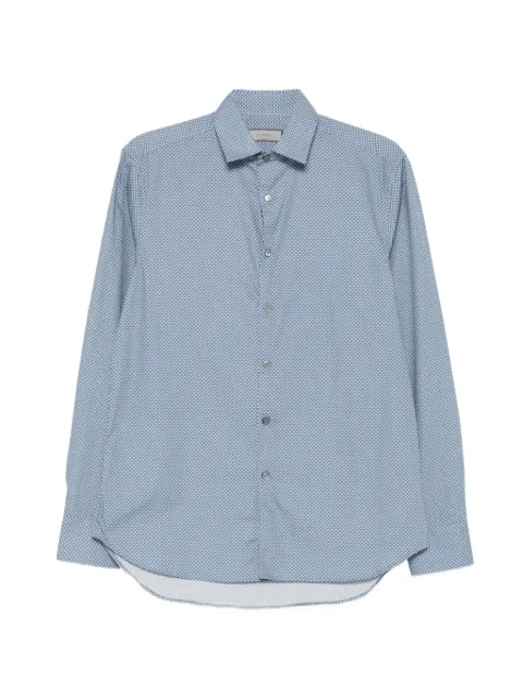 Canali geometric-print long-sleeve shirt