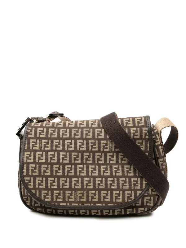 Fendi Pre-owned 2000-2010 Zucchino Canvas Crossbody Bag in Brown