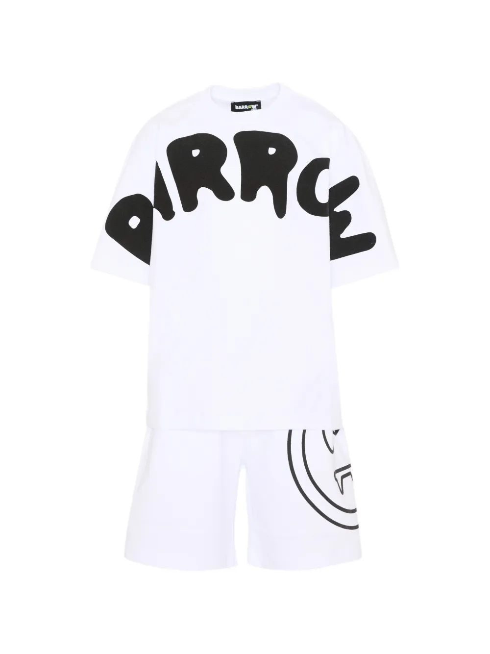 Barrow kids printed cotton shorts set - Bianco
