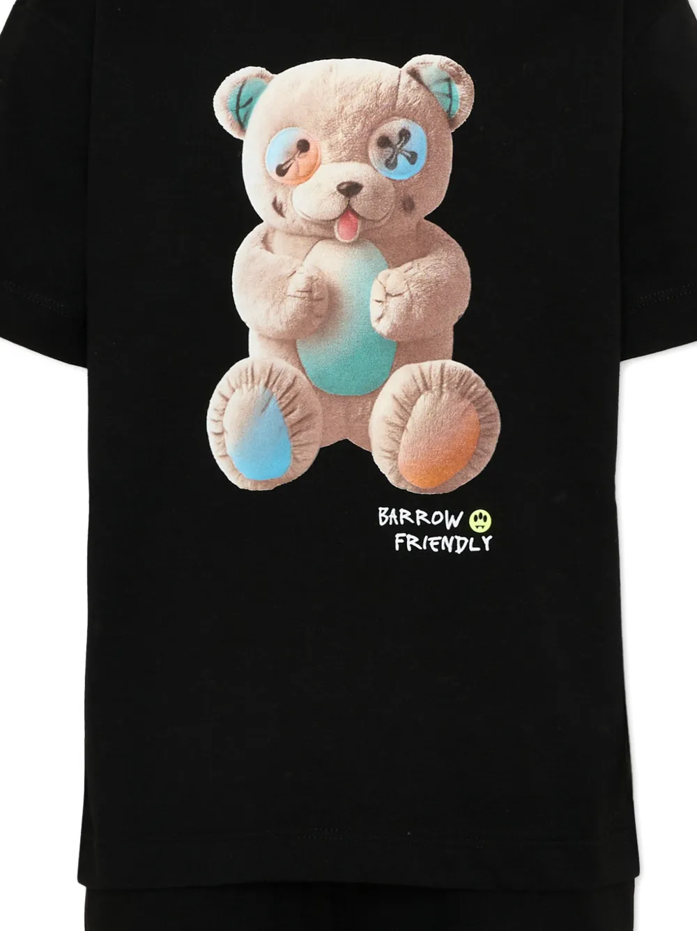 Barrow kids Shorts en T-shirt met teddybeerprint Zwart