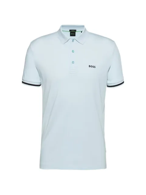 BOSS Camisa polo com acabamento canelado