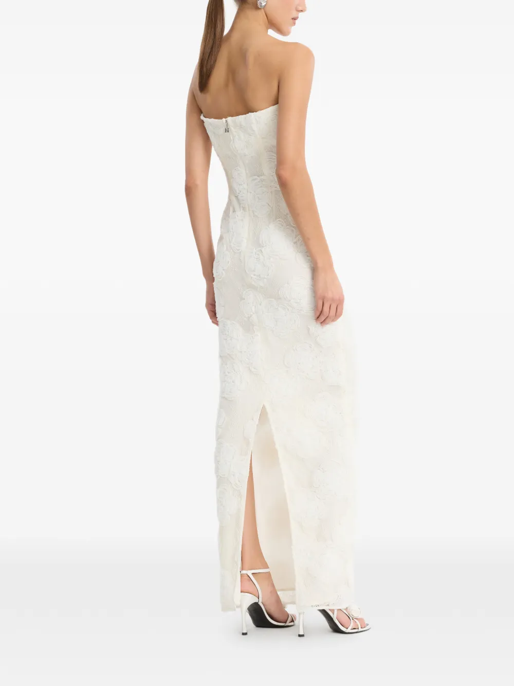 ROTATE BIRGER CHRISTENSEN Mesh tube-jurk met bloemen Beige