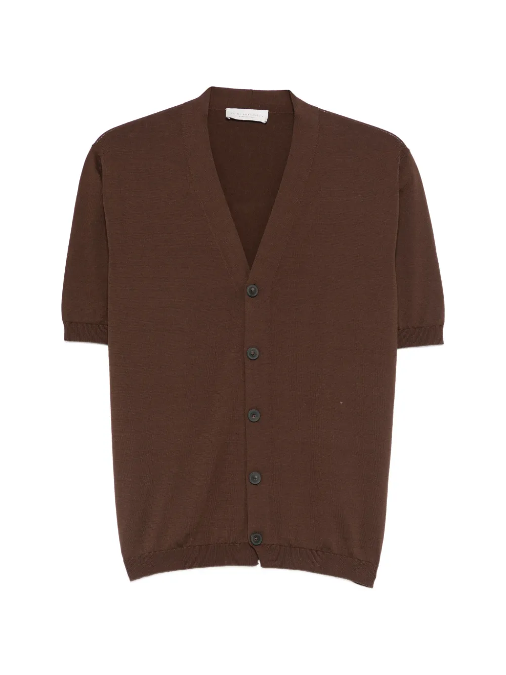 LUIGI GENTILE button V-neck cardigan - Marrone
