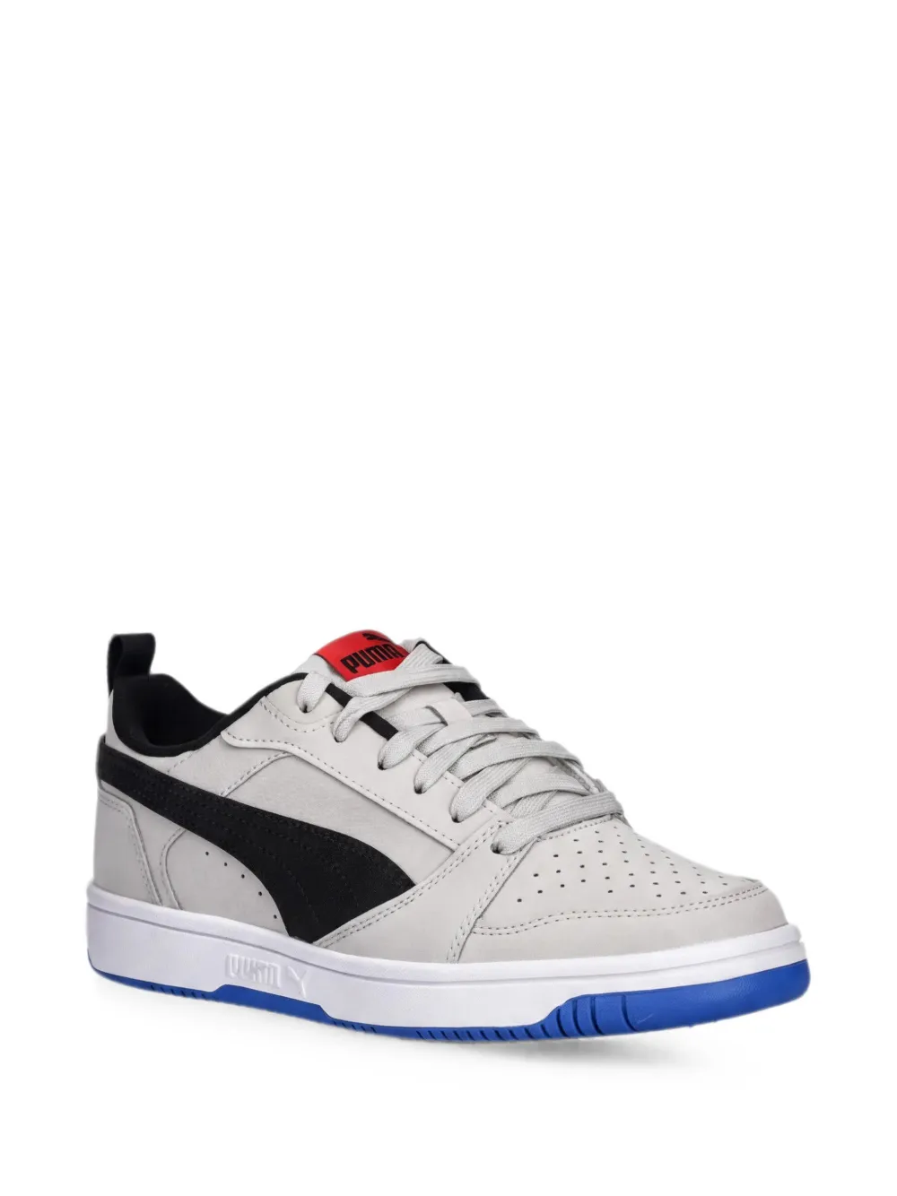 Puma Kids Rebound V6 Lo sneakers met suède vlakken Grijs