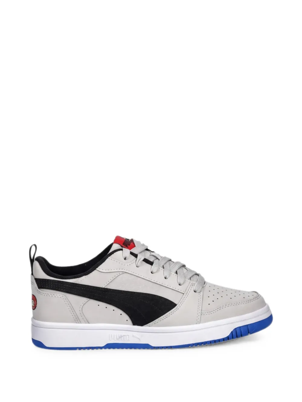 Puma Kids Rebound V6 Lo sneakers met suède vlakken Grijs