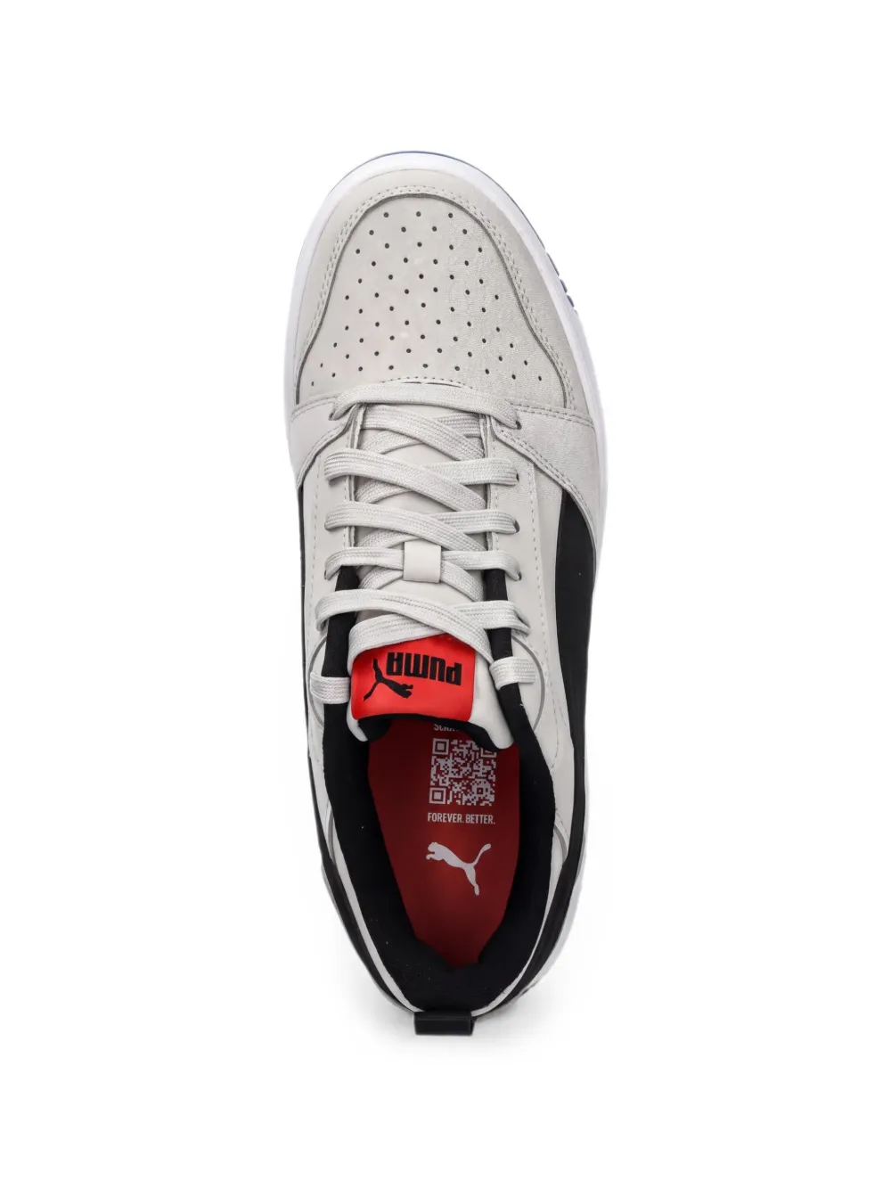 Puma Kids Rebound V6 Lo sneakers met suède vlakken Grijs