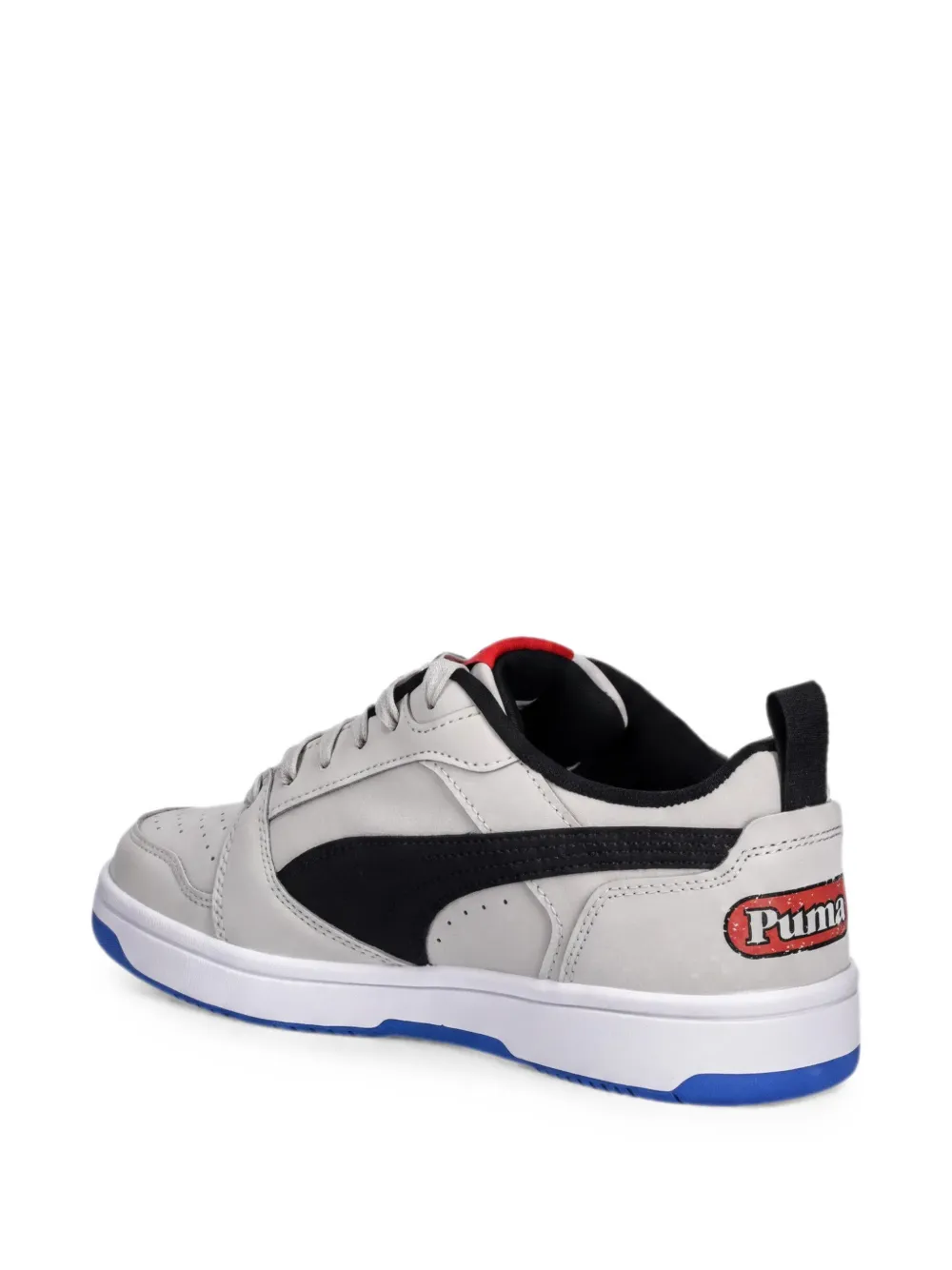 Puma Kids Rebound V6 Lo sneakers met suède vlakken Grijs
