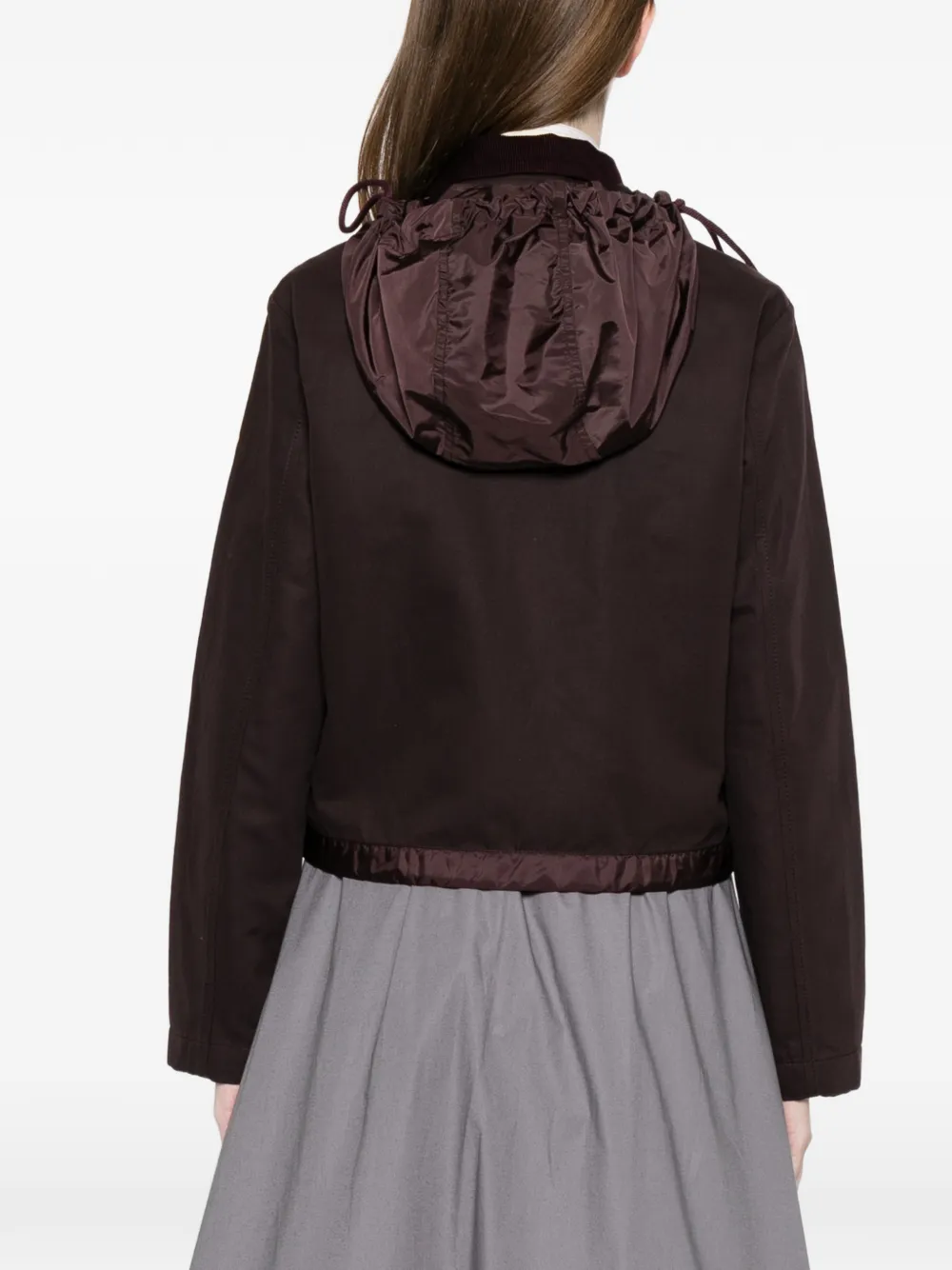 Moncler Jas met capuchon en knoop Paars