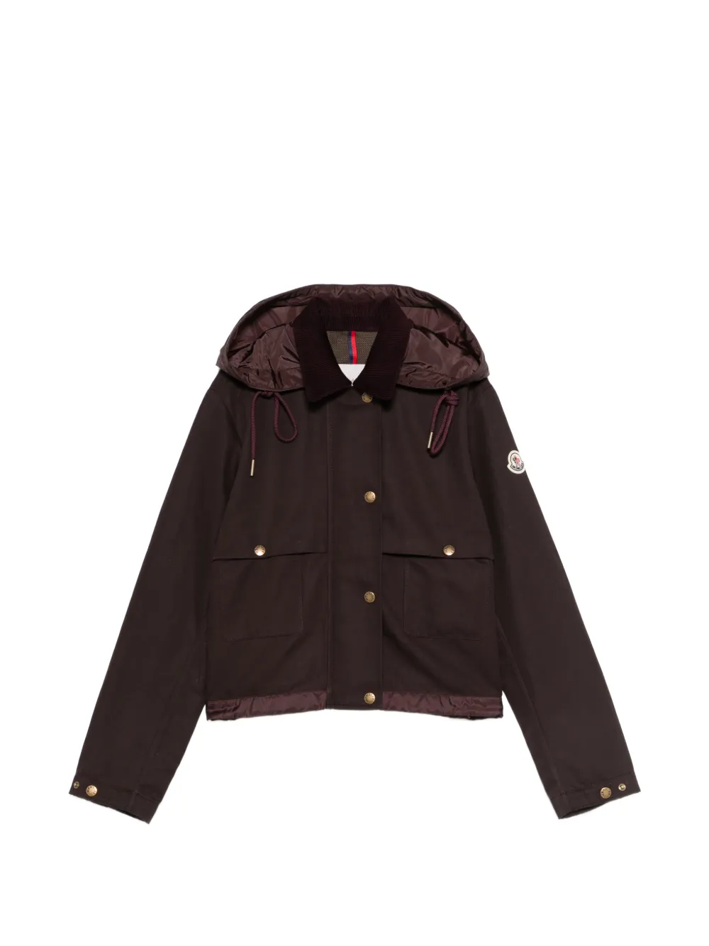 Moncler Jas met capuchon en knoop Paars